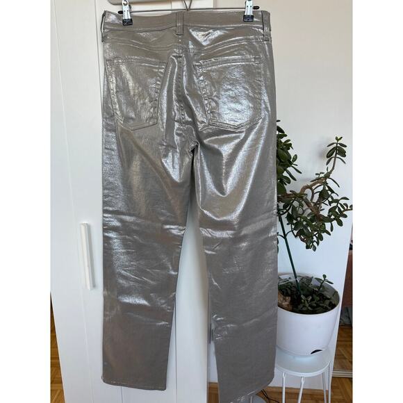 Gap '90s Loose Mid Rise Metalic Silver Jeans, 6L, NWOT - Picture 3 of 4